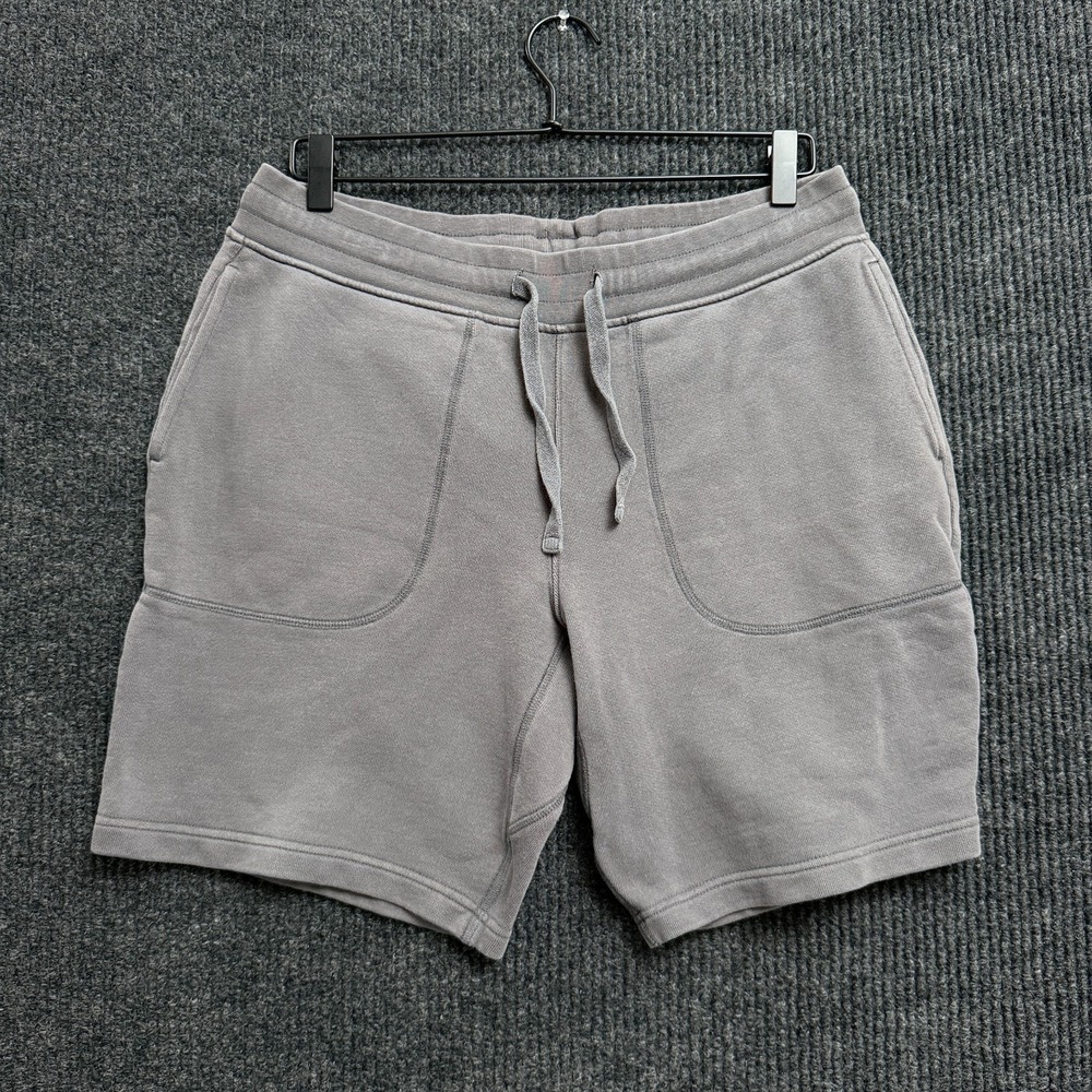 Banana Republic French Terry Shorts Mens M Medium Gray Organic Cotton Drawstring